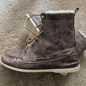 Sperry Topsider Fleece Lined Boot Men’s Large size 11 Sperry Top-Sider Boots Boys Size 6 Tan Brown Black Port Boot  main image 4